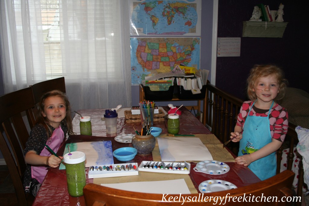watercolor painting with our green smoothie